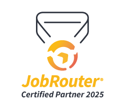 logo jobrouter zertifizierter partner 2025 light